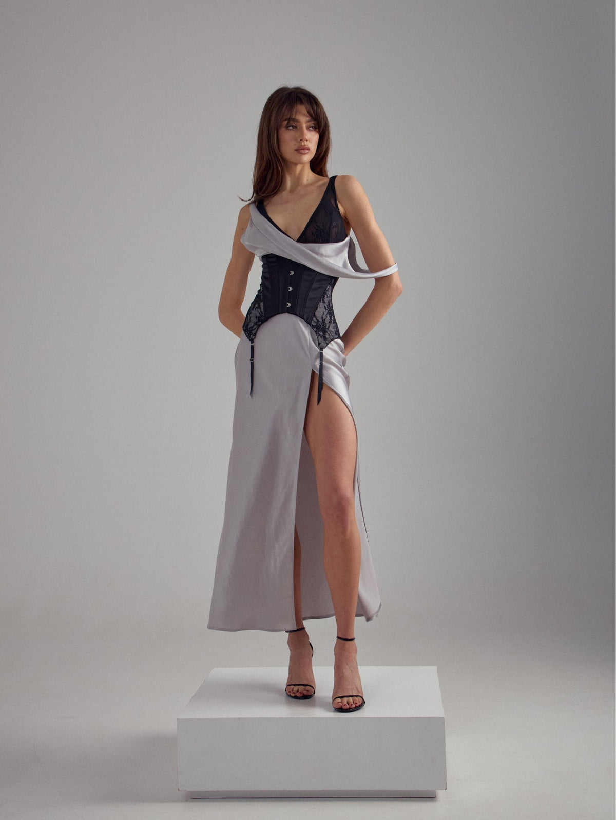 SLIP DRESS maxi Grey