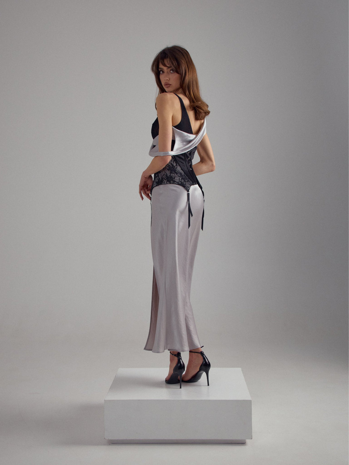 SLIP DRESS maxi Grey
